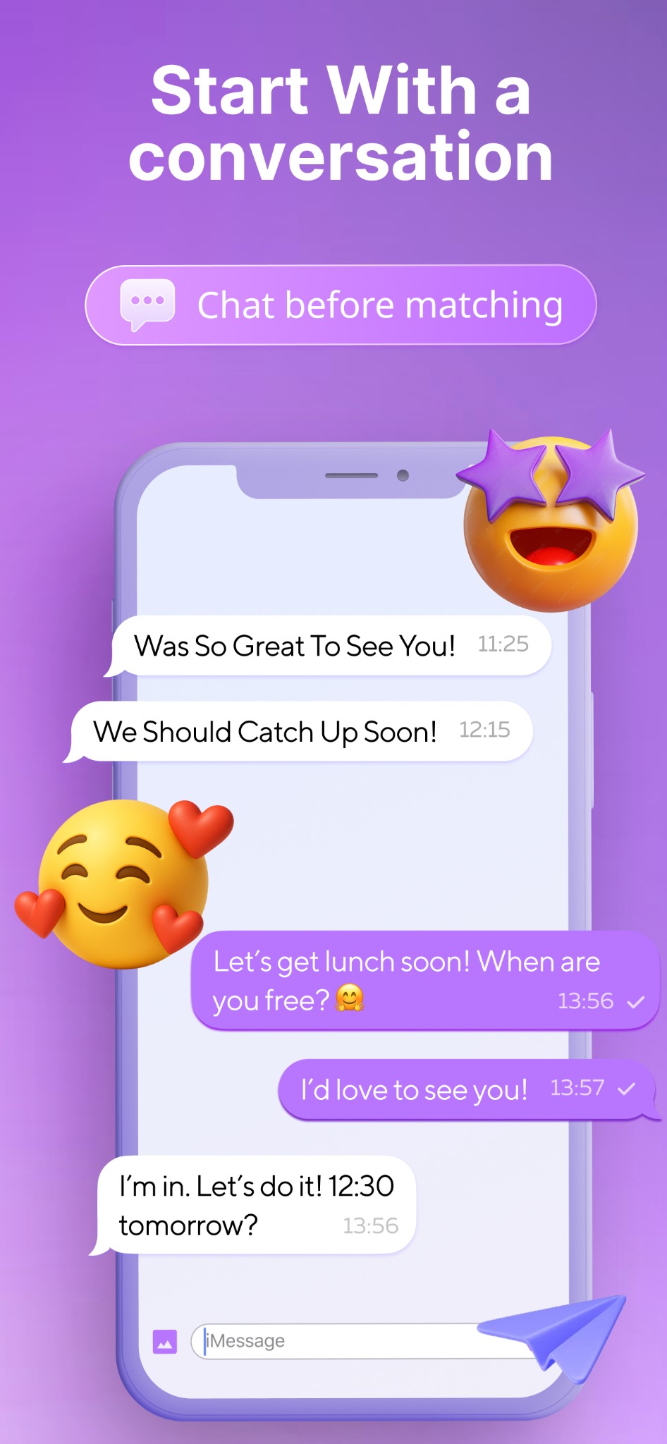 Start with a conversation screenshot